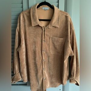 copper corduroy shacket